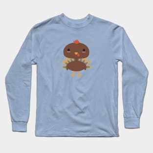 Kawaii turkey is happy to be your thanksgiving buddy Long Sleeve T-Shirt